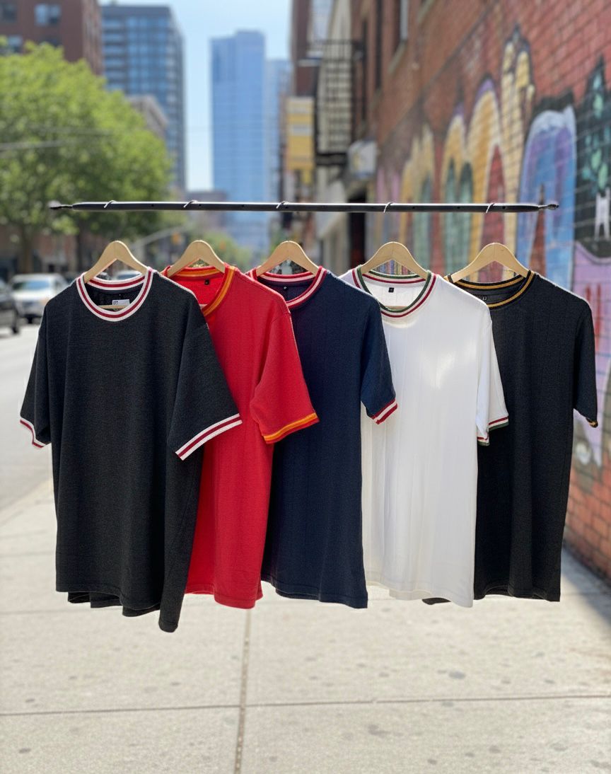 Oversized Round Neck Rib Tshirt